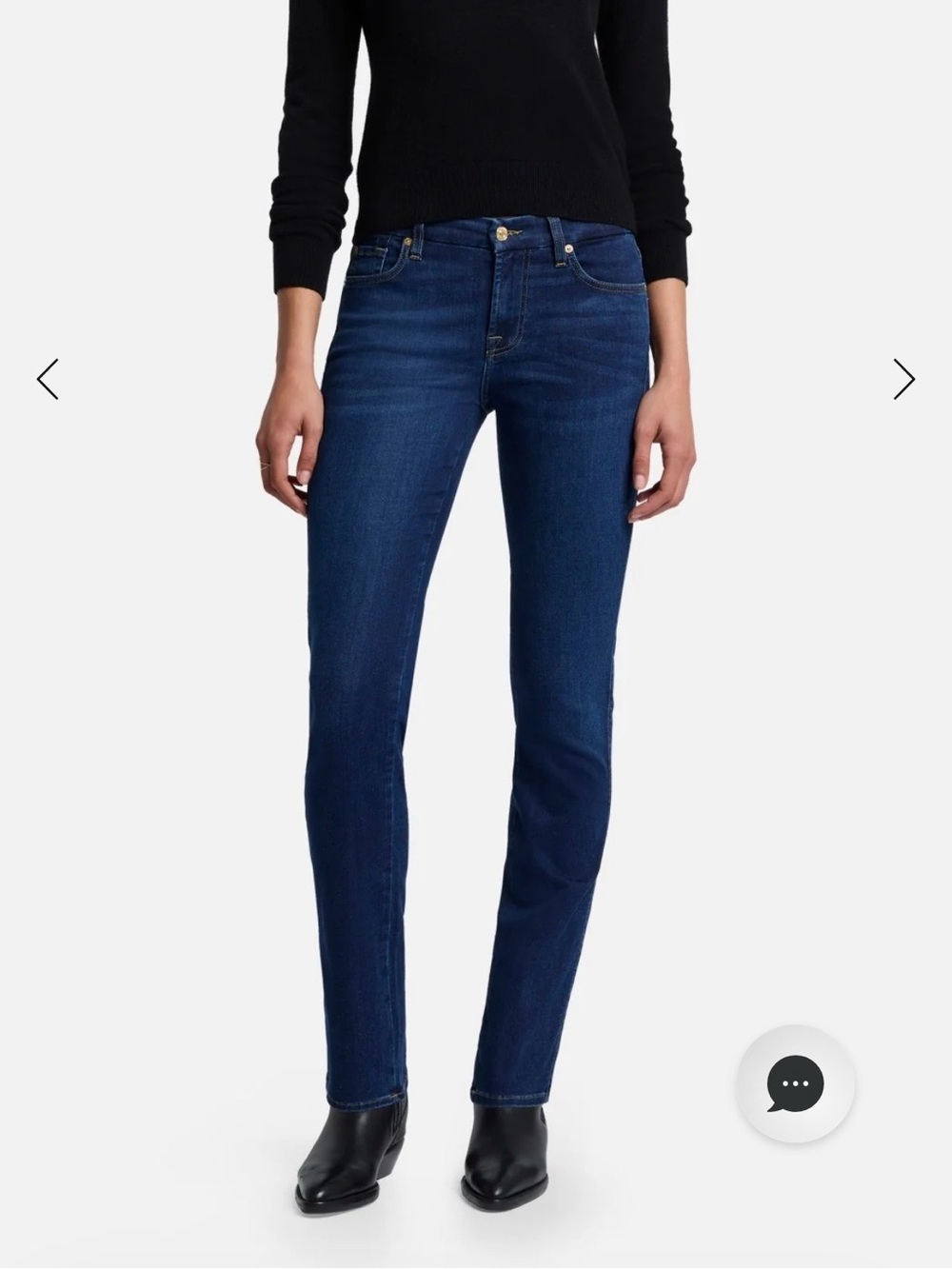 7 For All Mankind Kimmie Straight Leg Jeans in Dark Blue